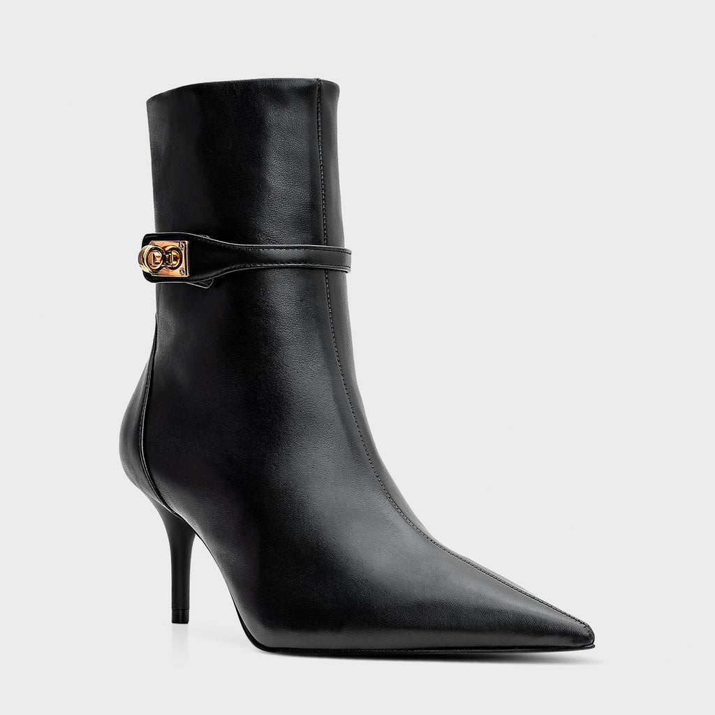 Clasp Detail Stiletto Ankle Boot