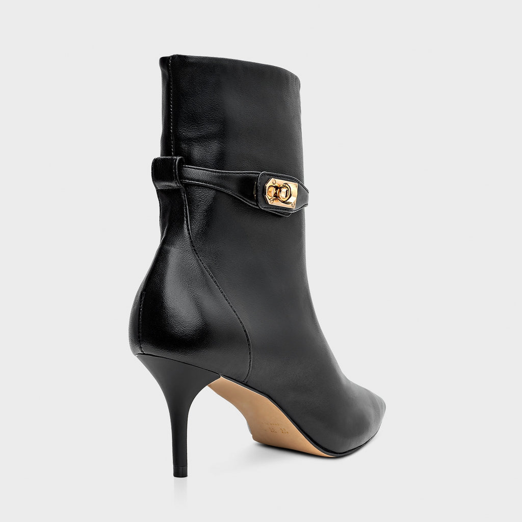 Clasp Detail Stiletto Ankle Boot