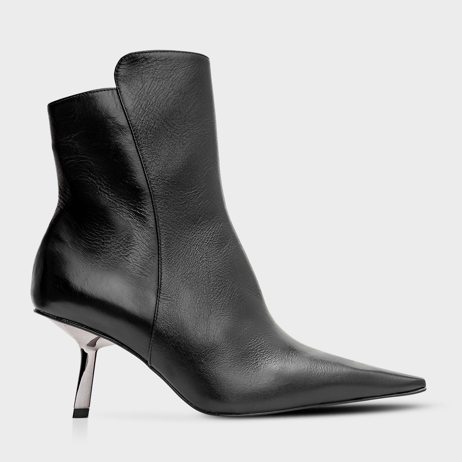 Metal Stiletto Ankle Boot