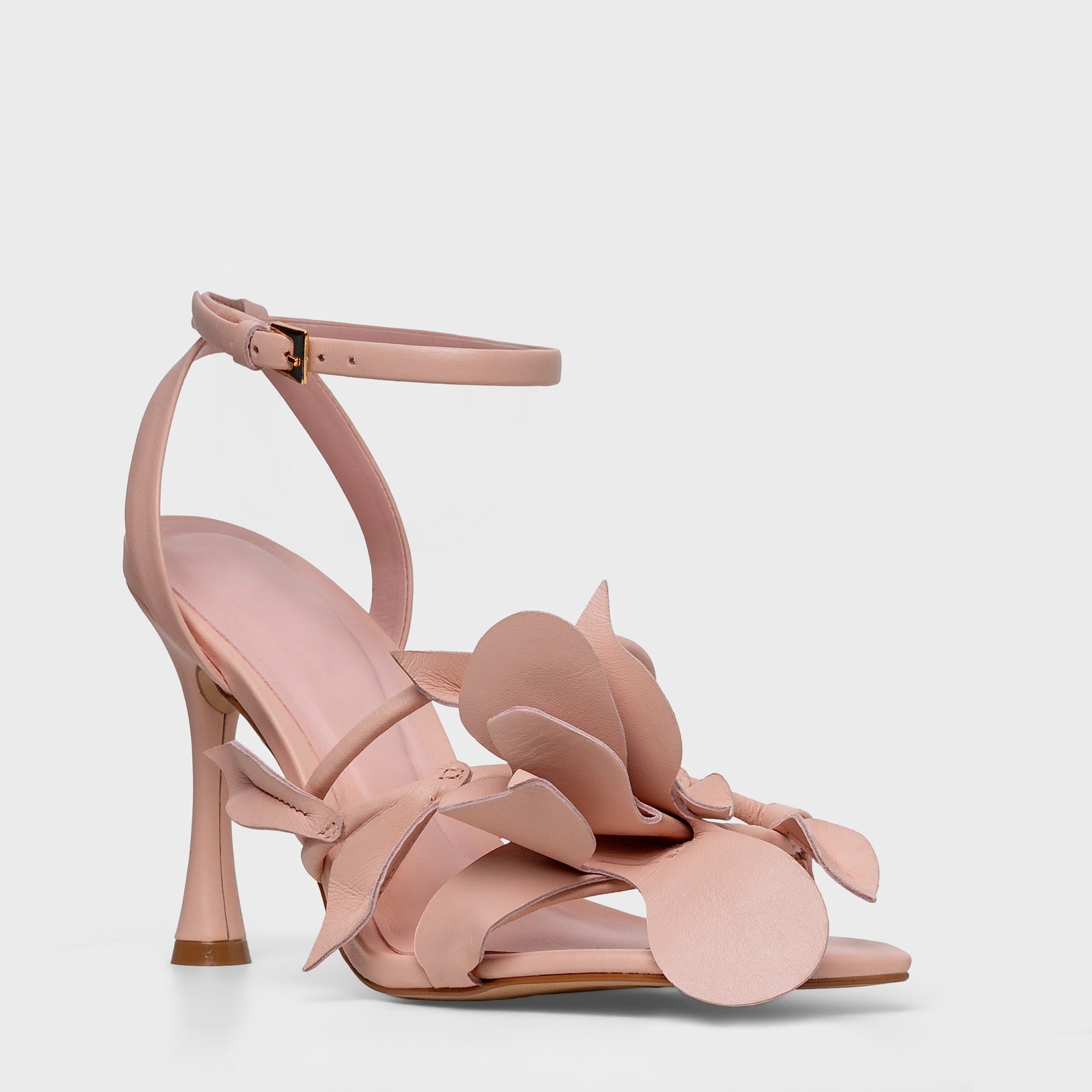 Flower Ruffle Sandal Heel (Amazonia)