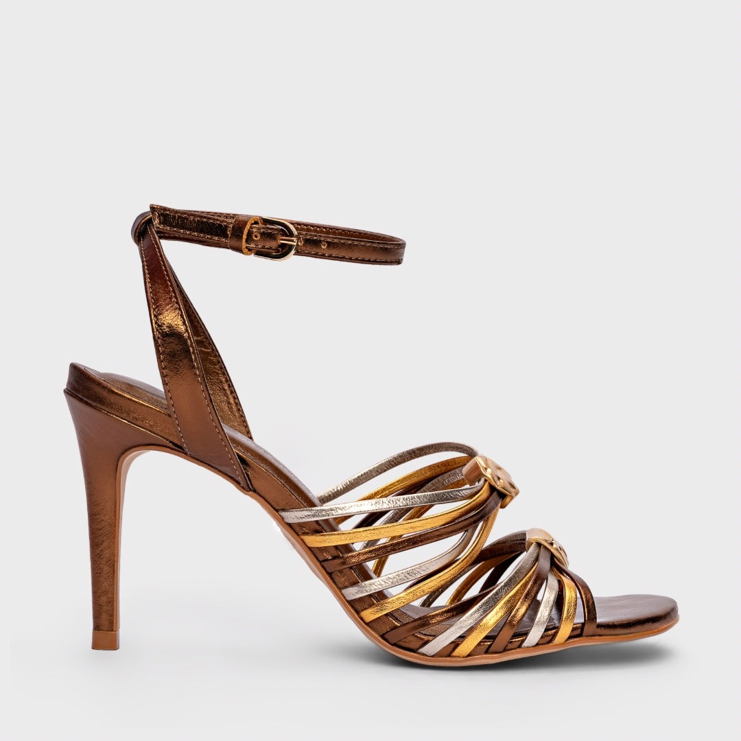Multi-Strap Metallic Sandal Heel (Tijuca)