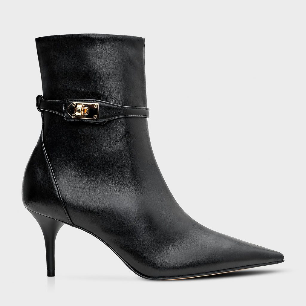 Clasp Detail Stiletto Ankle Boot