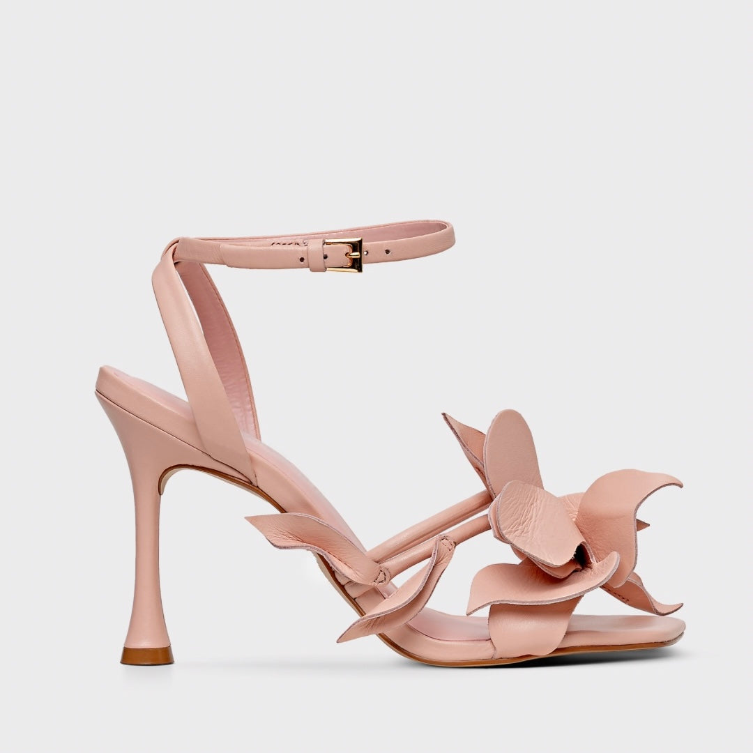 Flower Ruffle Sandal Heel (Amazonia)