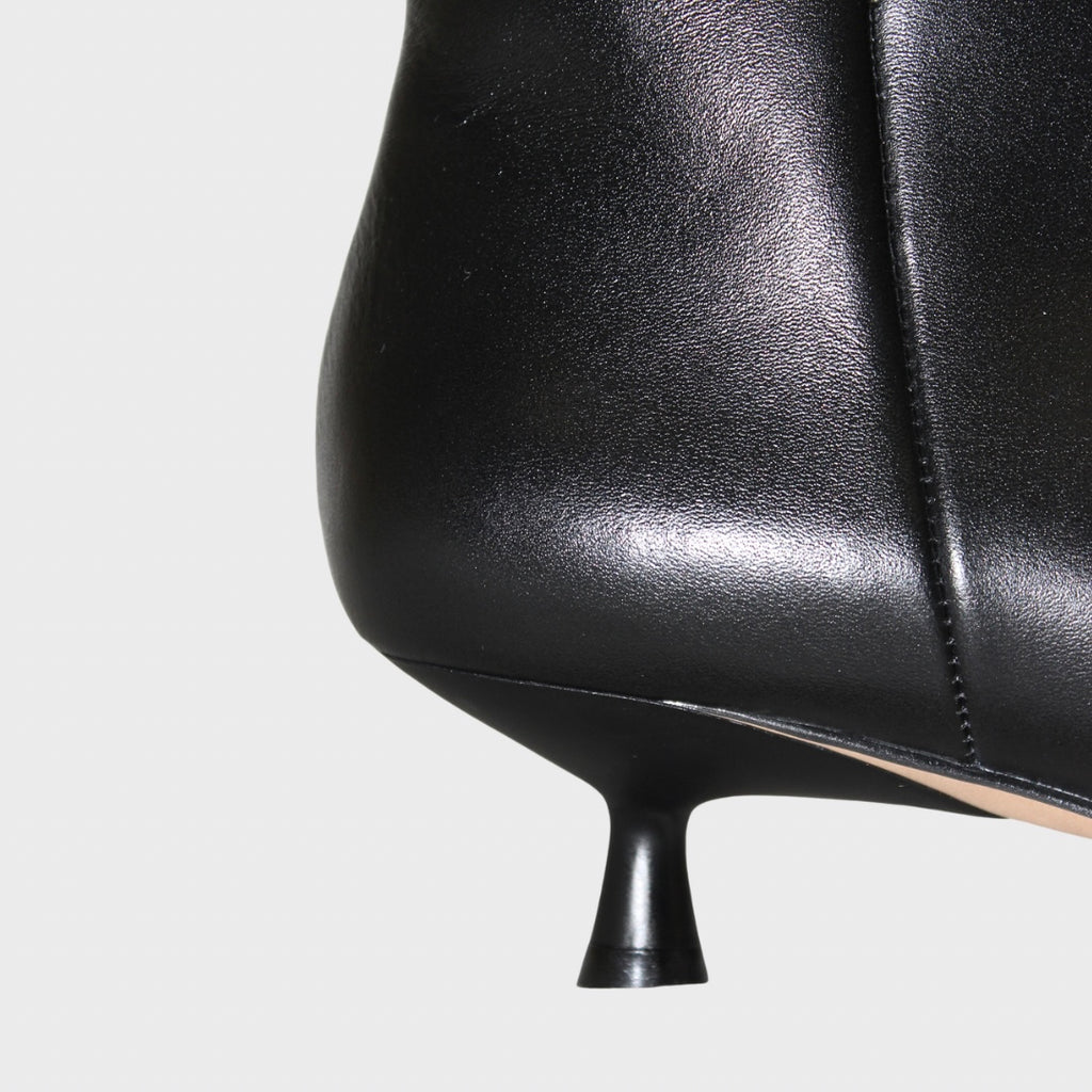 Black Strap-Detail Ankle Boots