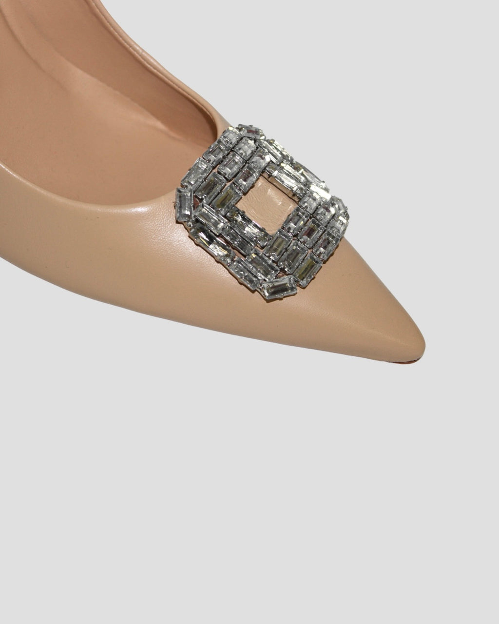 Brooch Detail Leather Pump