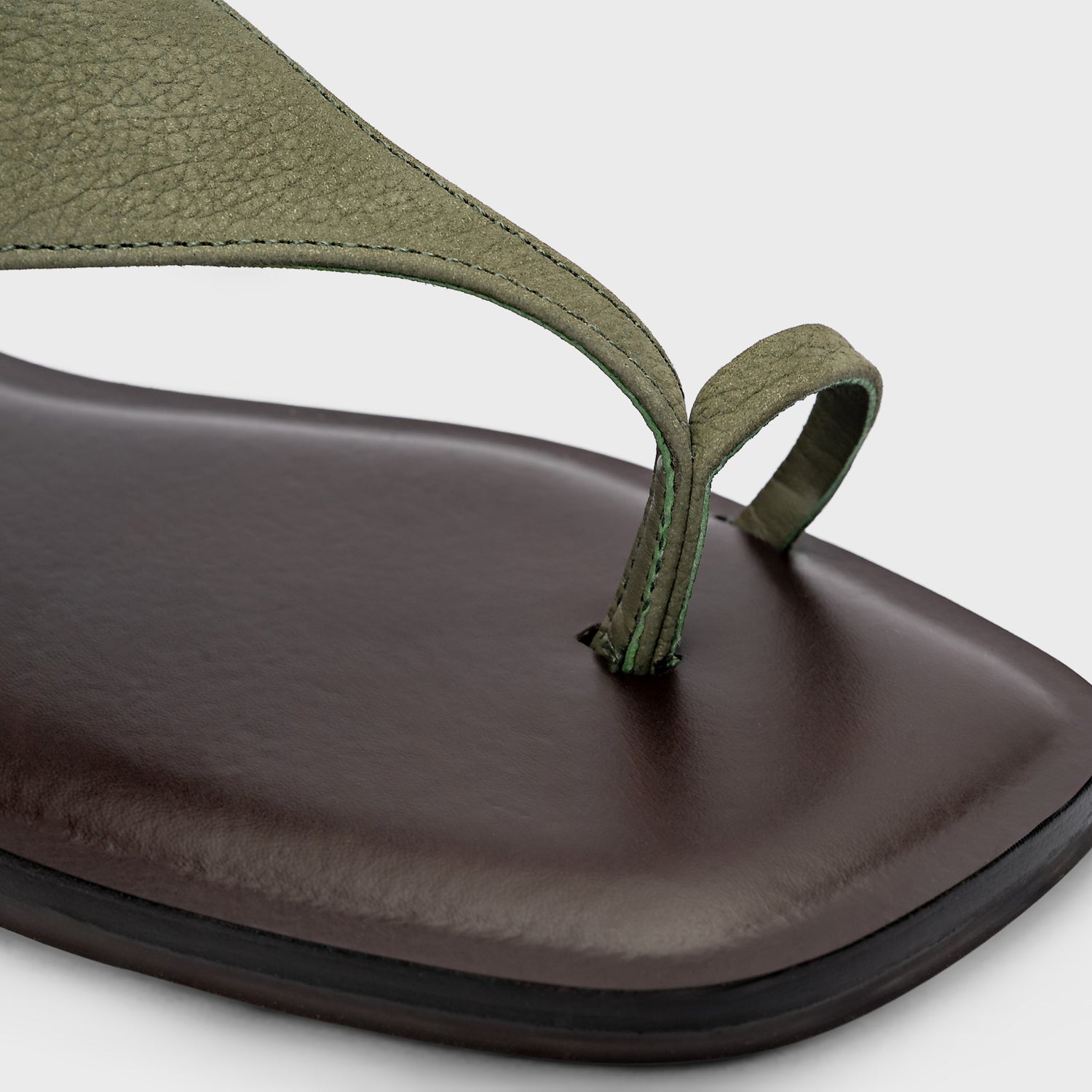 Nobuck Lace-Up Flat Sandal