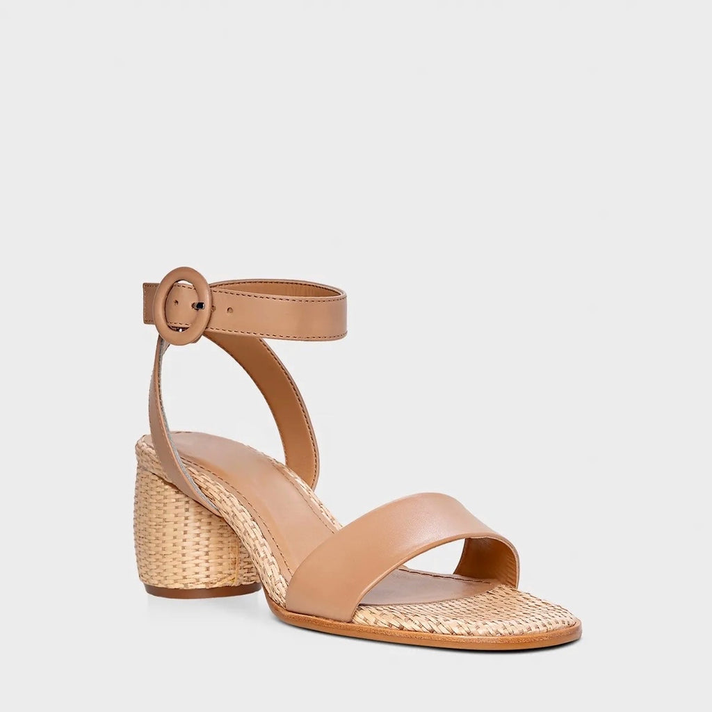 Bulb Heel Ankle Strap Sandal